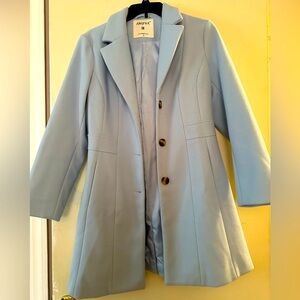 Allegra K Light Blue Pea Coat